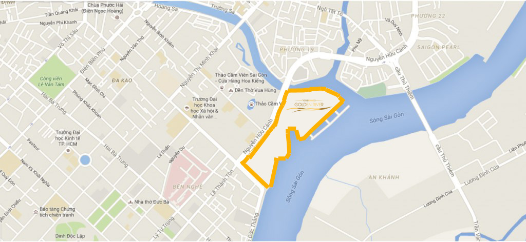 Vị trí Dự án Vinhomes Golden River (Ba Son) trên Google Maps